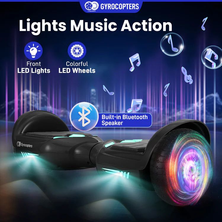 Gyrocopters Prime Hoverboard with Wireless Music Speaker - Black by Gyrocopters - Image 4