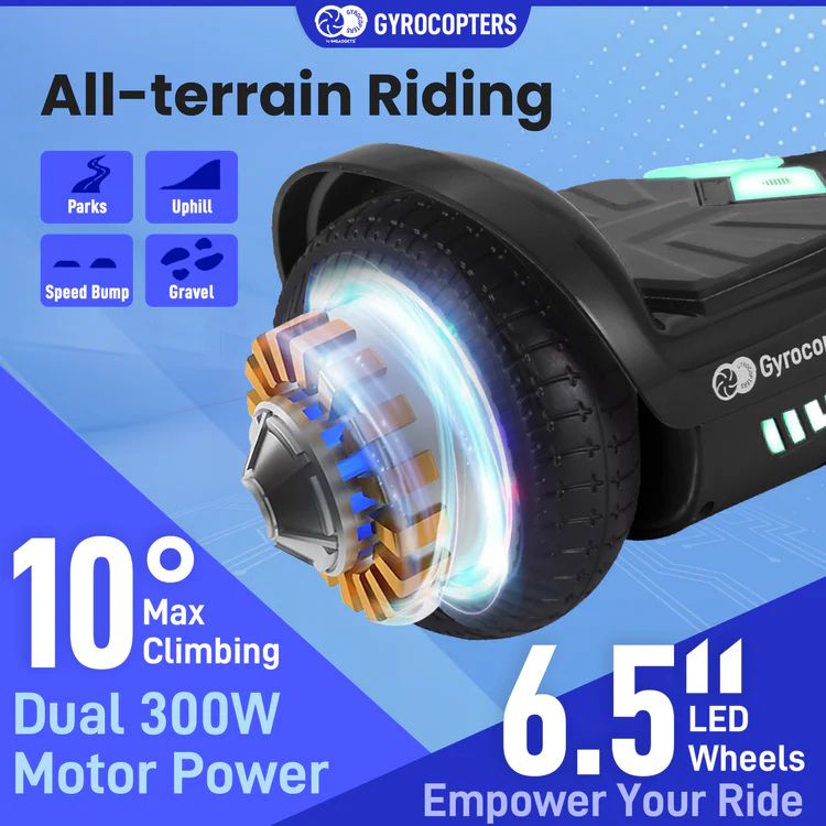 Gyrocopters Prime Hoverboard with Wireless Music Speaker - Black by Gyrocopters - Image 5