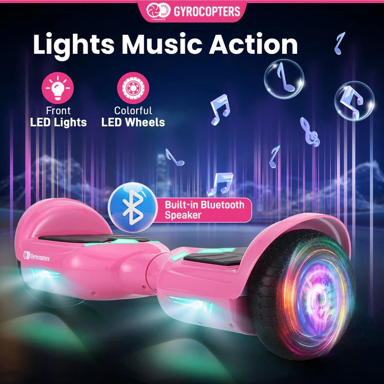 Gyrocopters Prime Hoverboard with Wireless Music Speaker - Pink by Gyrocopters - Image 4