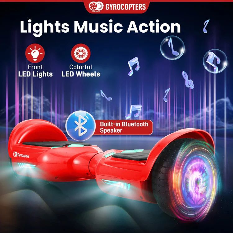 Gyrocopters Prime Hoverboard with Wireless Music Speaker - Red by Gyrocopters - Image 4