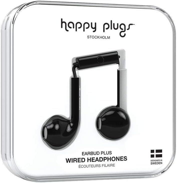 Happy Plugs Earbud Plus In-Ear Headphones - Black by Happy Plugs - Refurbished - Very Good condition - CA$30.98