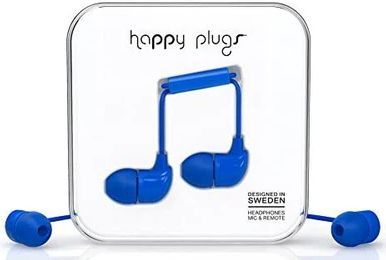 Happy Plugs Fashion-Tech In-Ear Headphones with Mic and Remote - Cobalt by Happy Plugs - Refurbished - Very Good condition - CA$40.99