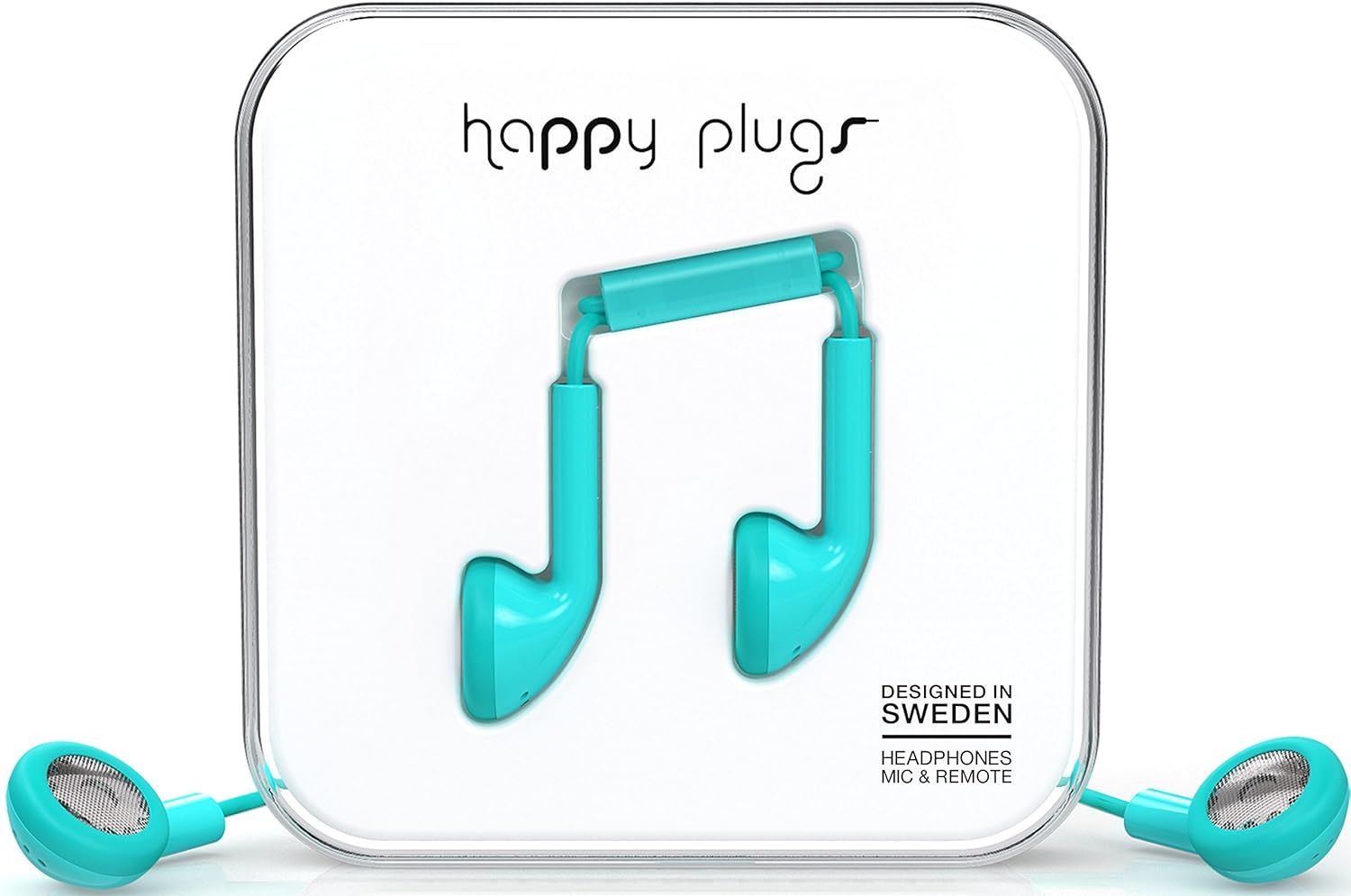 Happy Plugs Headphones with Mic and Remote - Turquoise by Happy Plugs - Image 2