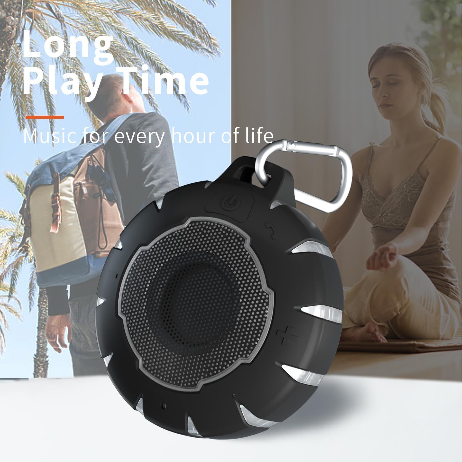 HEYSONG Waterproof Shower Bluetooth Speaker B18L - Black by HEYSONG - Refurbished - Very Good condition - Image 4