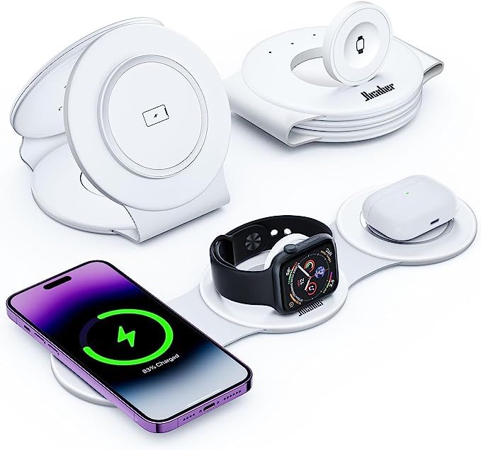 Hicober 3 in 1 Charging Station AppleTravel Wireless Magsafe W313 - White by Hicober - Refurbished - Very Good condition - US$33.69