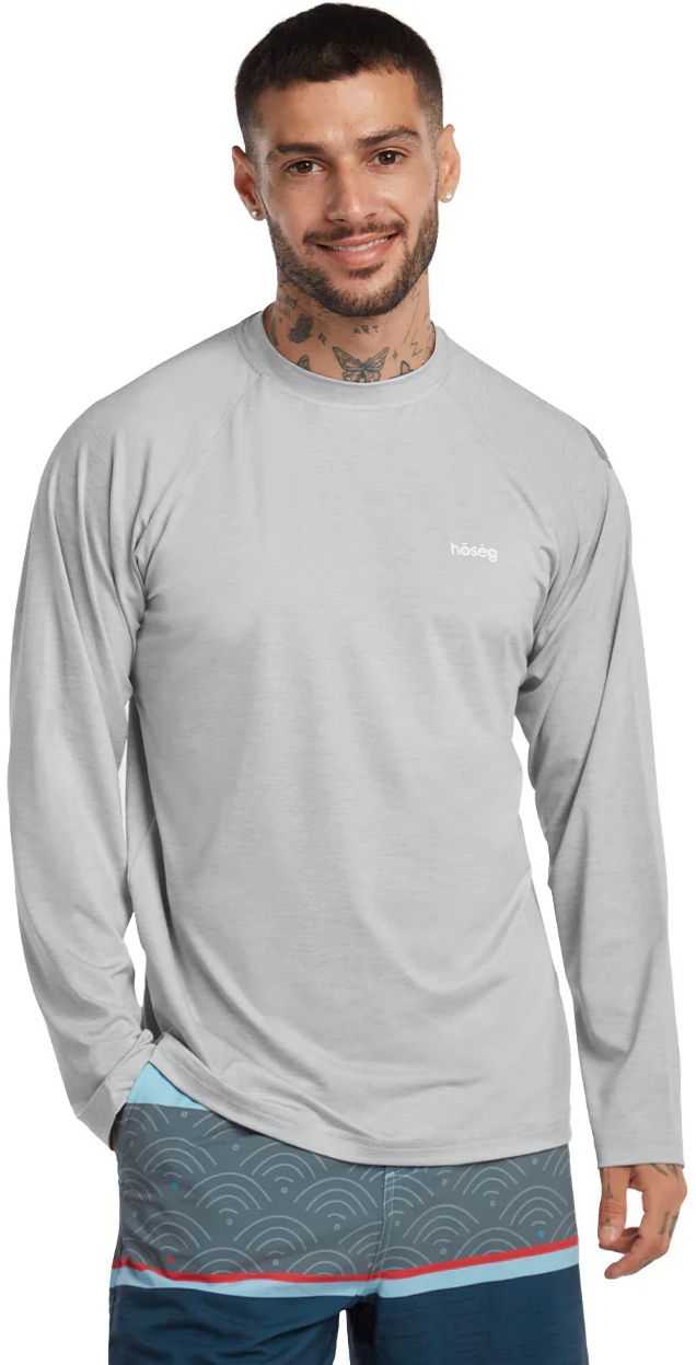 Hoseg Men's Polo Long Sleeve UV Shield (L) - Moonstone by Hoseg - Image 2