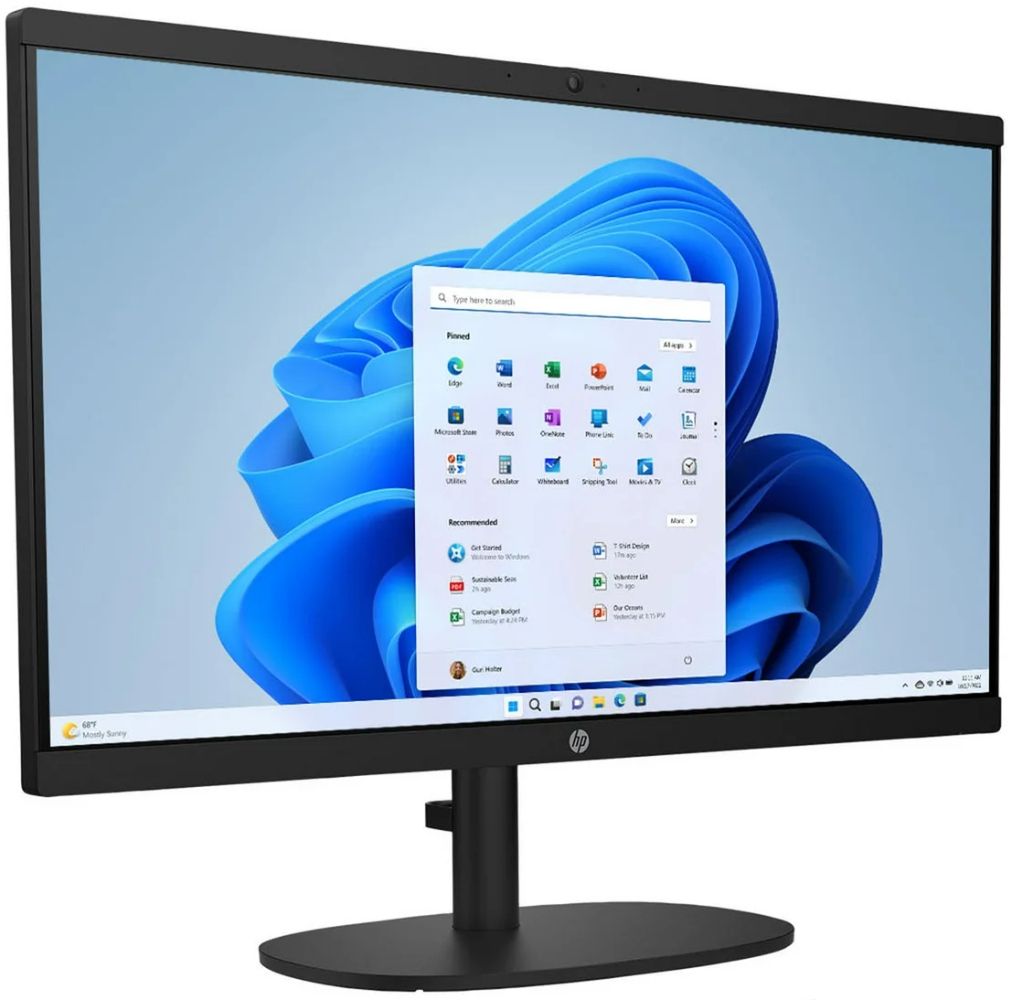 HP 22-dg0013w All-in-One Desktop 21.45" - Intel Pentium Silver J5040 2.0GHz - 128GB - Jet Black - 8GB RAM - 21.45 Inch by HP - Image 2