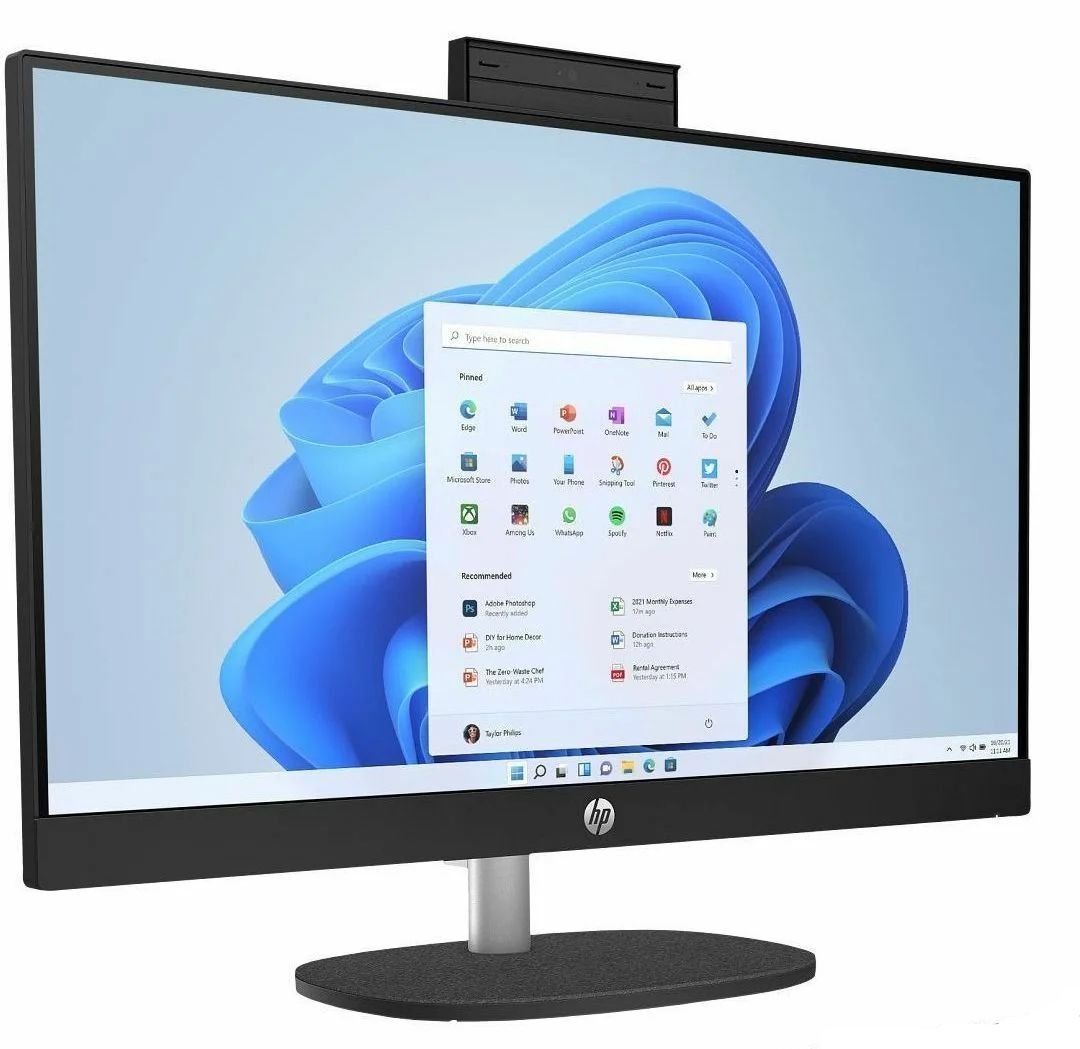 HP 24-cr0000a AIO Desktop PC 23.8" - AMD Ryzen 5 7520U 2.8GHz - 256GB - Black - 8GB RAM - 23.8 Inch by HP - Image 3