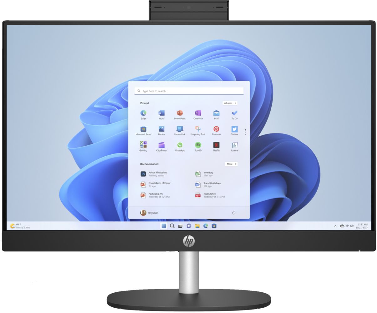 HP 24-cr1000t AIO Desktop 23.8" - Intel Core Ultra 7 155U 1.7GHz - 512GB - Jet Black - 8GB RAM - 23.8 Inch by HP - Refurbished - Very Good condition - US$805.98