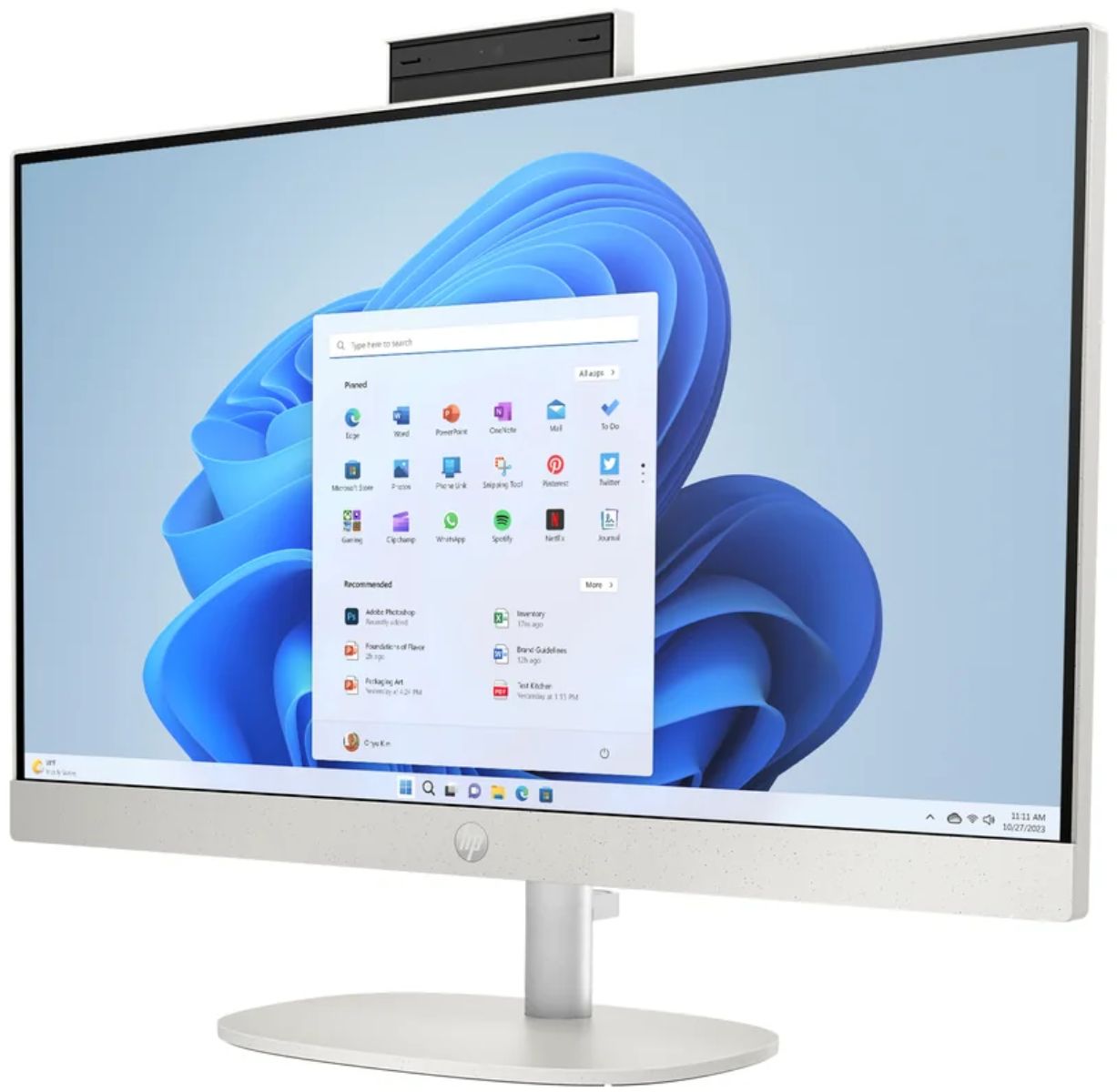 HP 27-CR0099 AIO Desktop PC 27 inch - Intel Core i3-N300 1.8GHz - 512GB - Shell White - 16GB RAM - 27 Inch by HP - Refurbished - Like New condition - Image 3