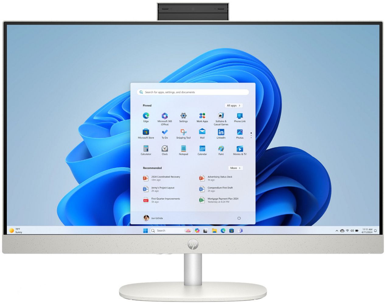 HP 27-cr2000t AIO Desktop PC 27" - Intel Core Ultra 5 225U 1.5GHz - 512GB - Shell White - 16GB RAM - 27 Inch by HP - Refurbished - Very Good condition - US$684.98