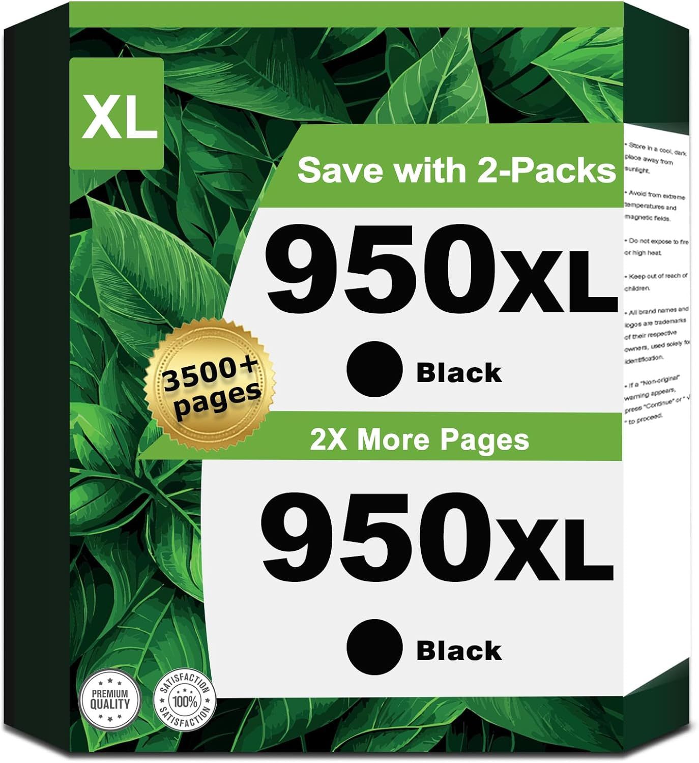 HP 950XL High Yield Original Ink Cartridge (2Pack) - Black by HP - Refurbished - Brand New condition - US$71.49
