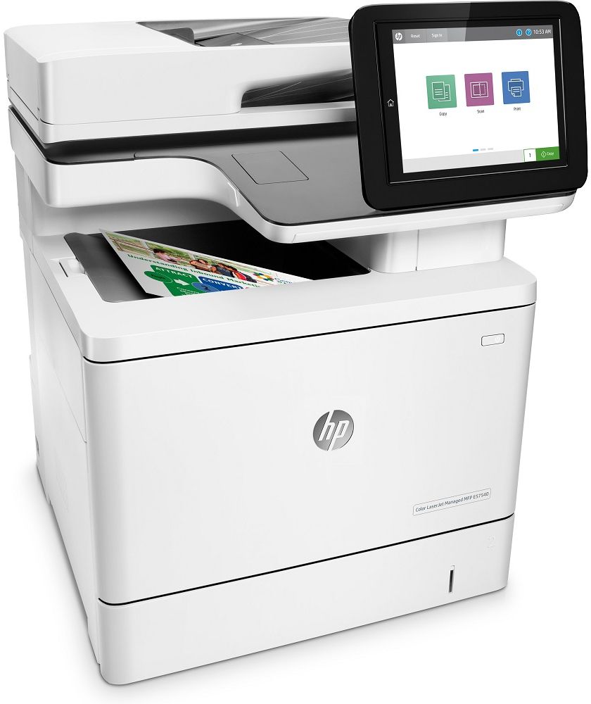 HP Color LaserJet Managed Flow MFP E57540c Laser Printer - White by HP - Image 3