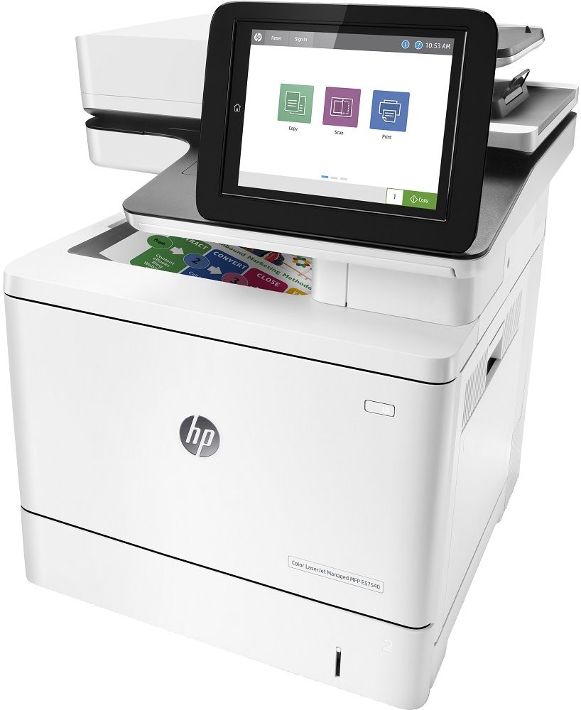 HP Color LaserJet Managed Flow MFP E57540c Laser Printer - White by HP - Image 4