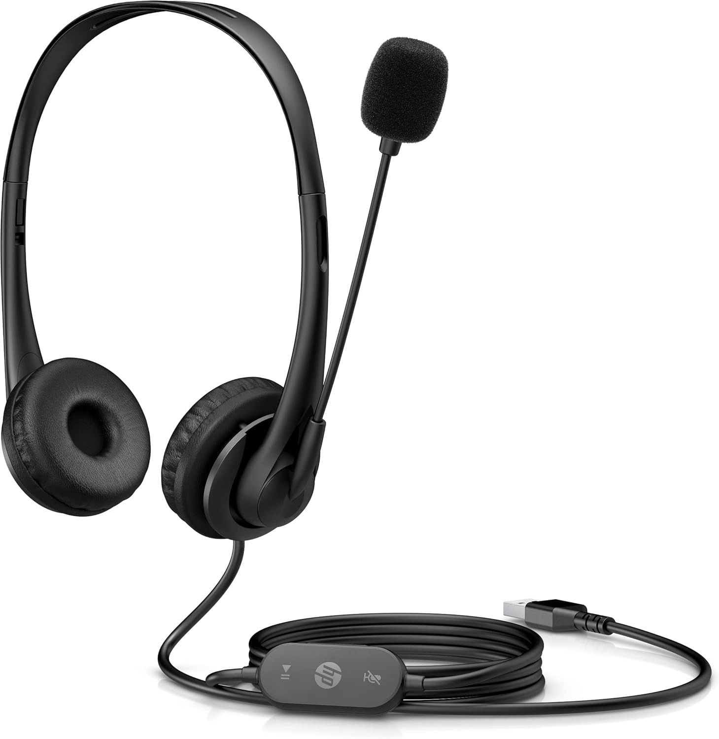 HP G2 Stereo Wired USB-A Headset - Black by HP - Refurbished - Very Good condition - Image 3