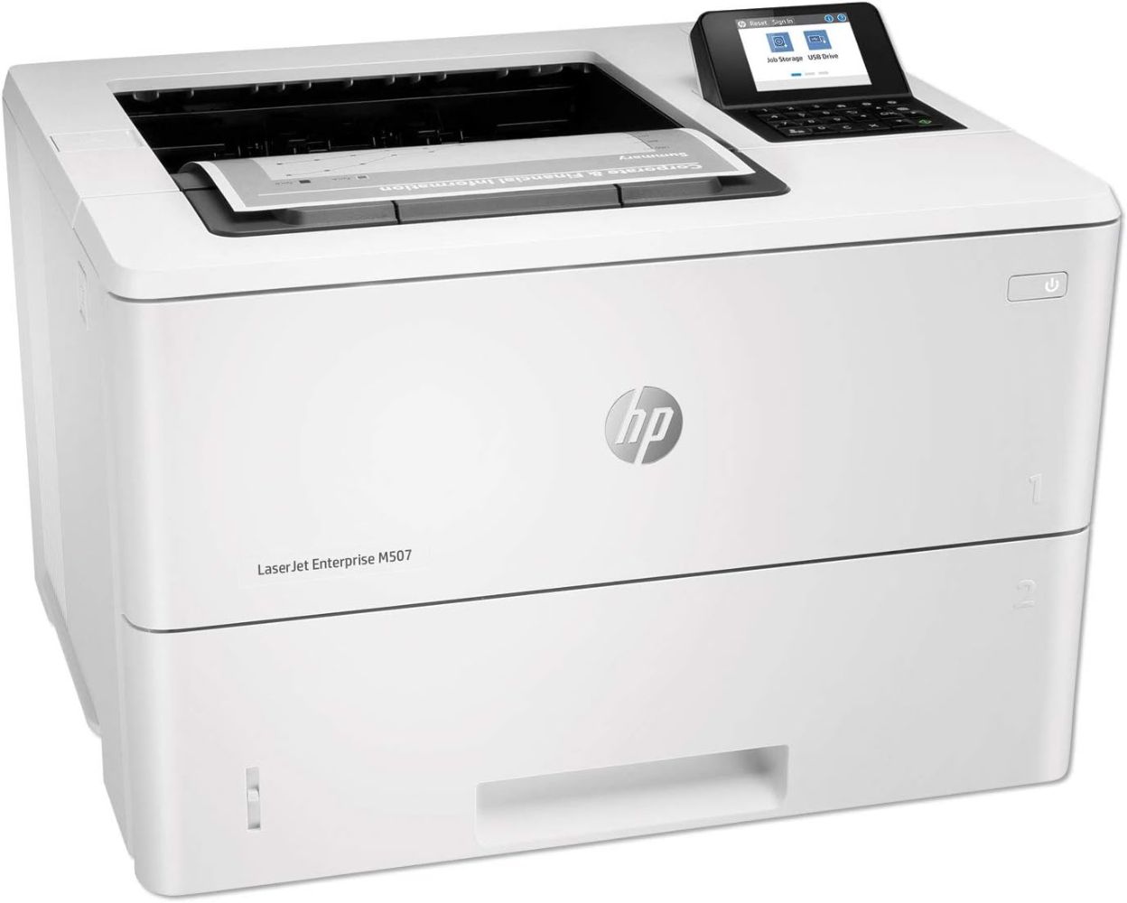 HP LaserJet Enterprise M507n Monochrome Laser Printer - White by HP - Image 2