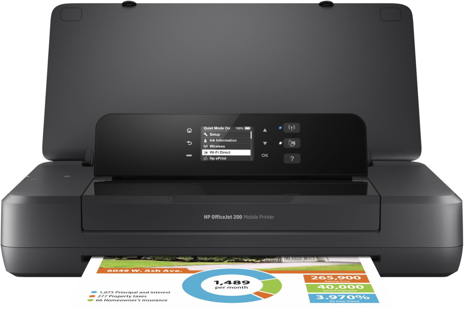 HP OfficeJet 200 Mobile Wireless Portable Color Inkjet Printer - Black by HP - Refurbished - Very Good condition - US$631.98