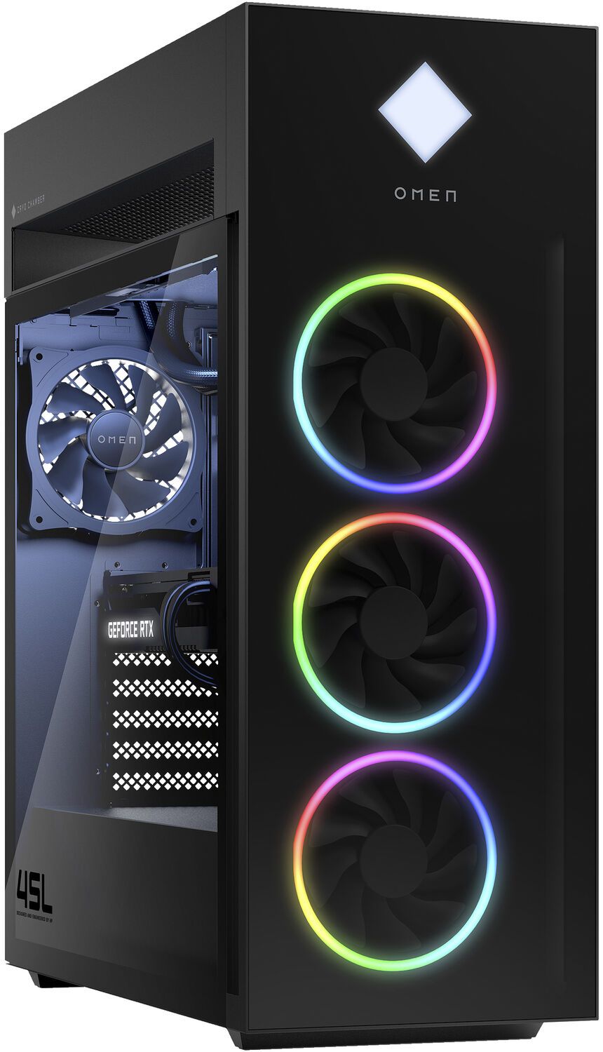 HP Omen 45L Gaming Desktop - Intel Core Ultra 7 265K 3.3GHz - 1TB - Shadow Black - 16GB RAM by HP - Image 2