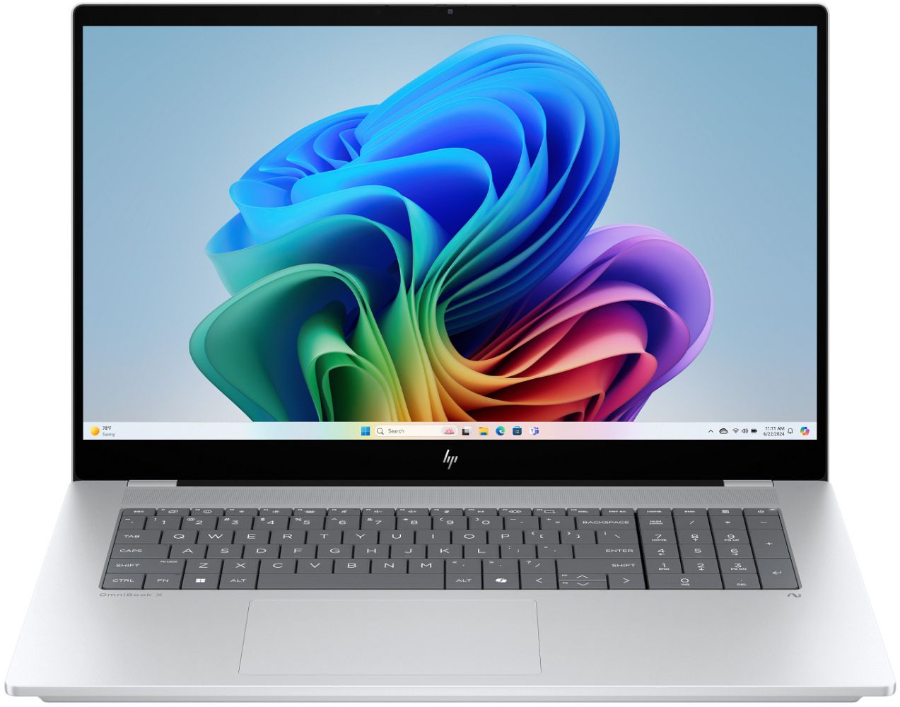 HP OmniBook X 17-dd0047nr Next Gen AI Laptop 17.3" - Glacier Silver - Intel Core Ultra 7 256V 2.2GHz - 16GB RAM - 512GB by HP - Refurbished - Very Good condition - US$727.98