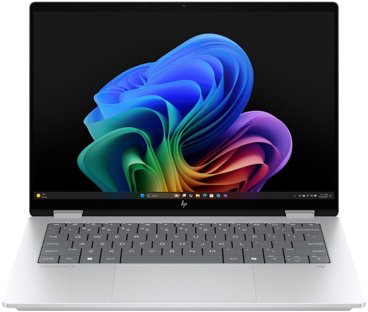 HP OmniBook X Flip 14-fm0047nr Next Gen AI 2-in-1 Laptop 14" - Glacier Silver - Intel Core Ultra 7 256V 2.2GHz - 16GB RAM - 512GB by HP - Refurbished - Very Good condition