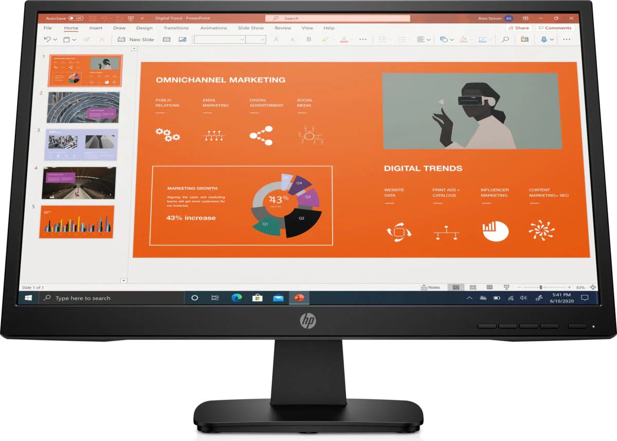 HP P22va G4 FHD Monitor 21.5" - Black - 21.5 Inch by HP - Refurbished - Very Good condition - US$113.98