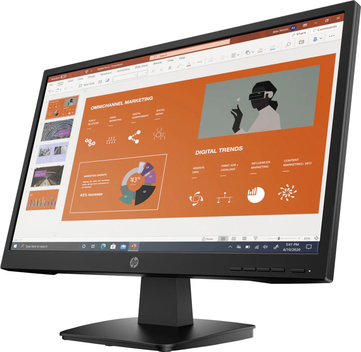 HP P22va G4 FHD Monitor 21.5" - Black - 21.5 Inch by HP - Image 2