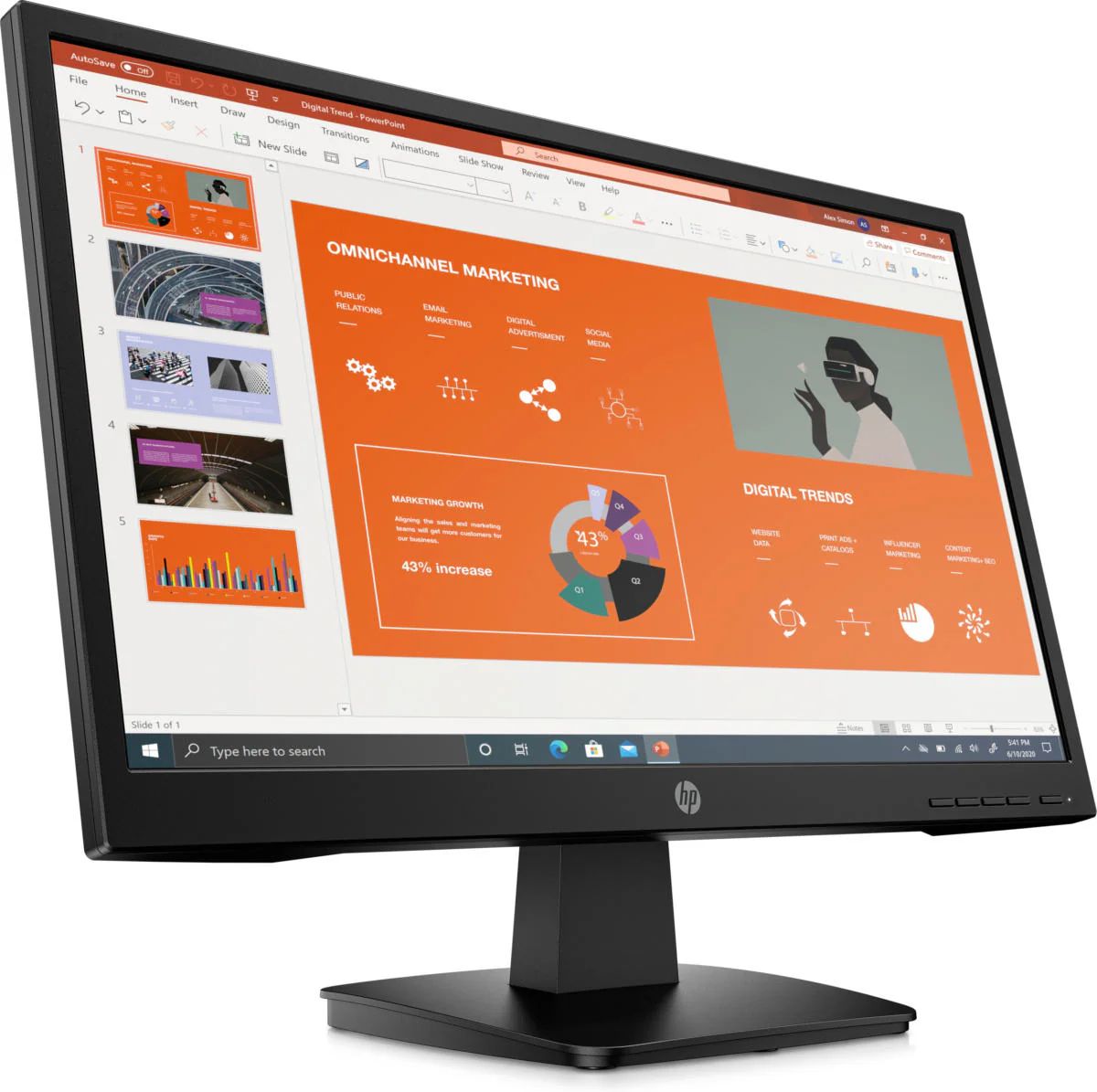 HP P22va G4 FHD Monitor 21.5" - Black - 21.5 Inch by HP - Image 3