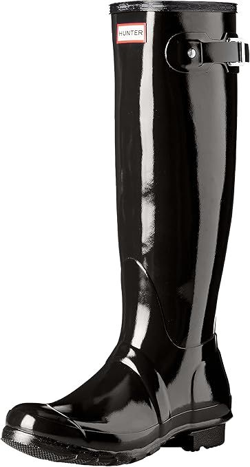 Hunter Women's Original Tall Gloss Rain Boots 7 - Black by Hunter - Image 2
