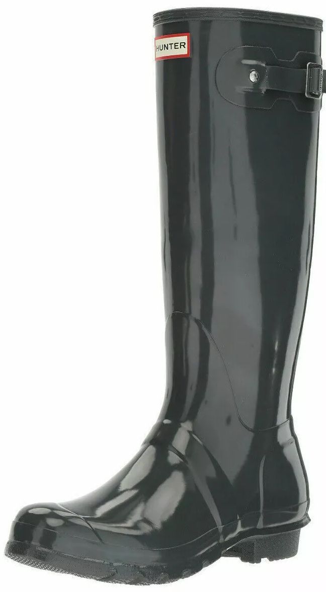 Hunter Women's Original Tall Gloss Rain Boots 9 - Dark Slate by Hunter - Image 2