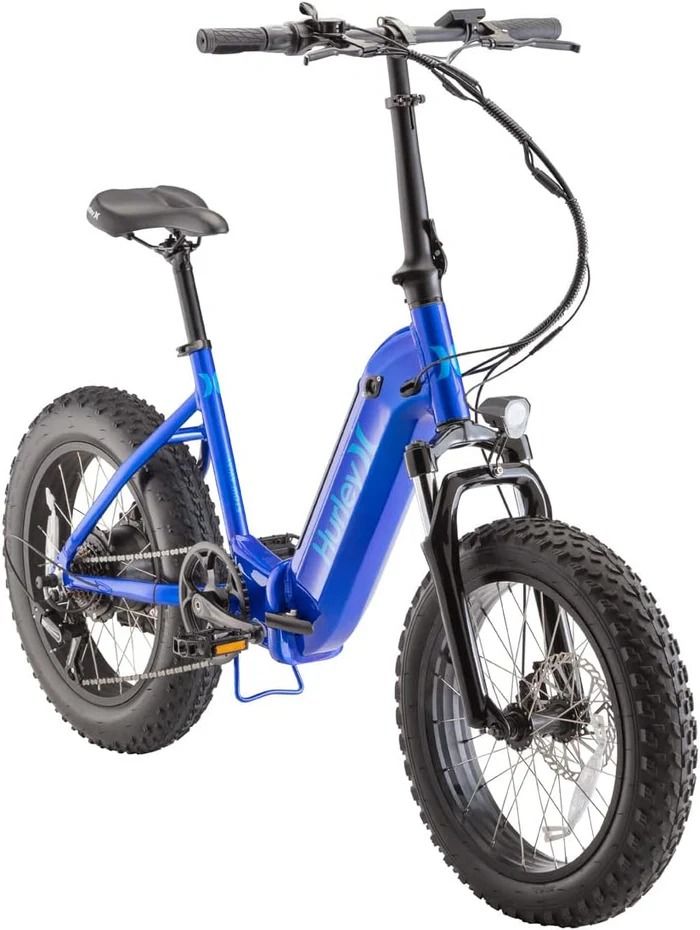 Hurley Bikes Stowaway Multi-Speed Folding E-Bike - Blue by Hurley - Refurbished - Very Good condition - US$750.72