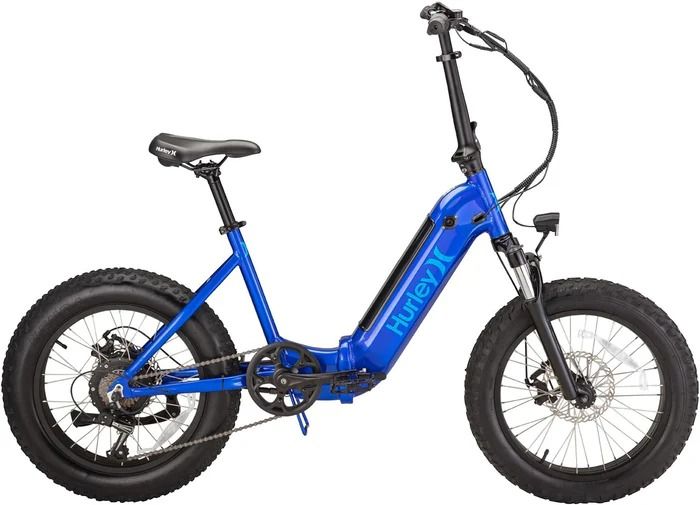 Hurley Bikes Stowaway Multi-Speed Folding E-Bike - Blue by Hurley - Image 2