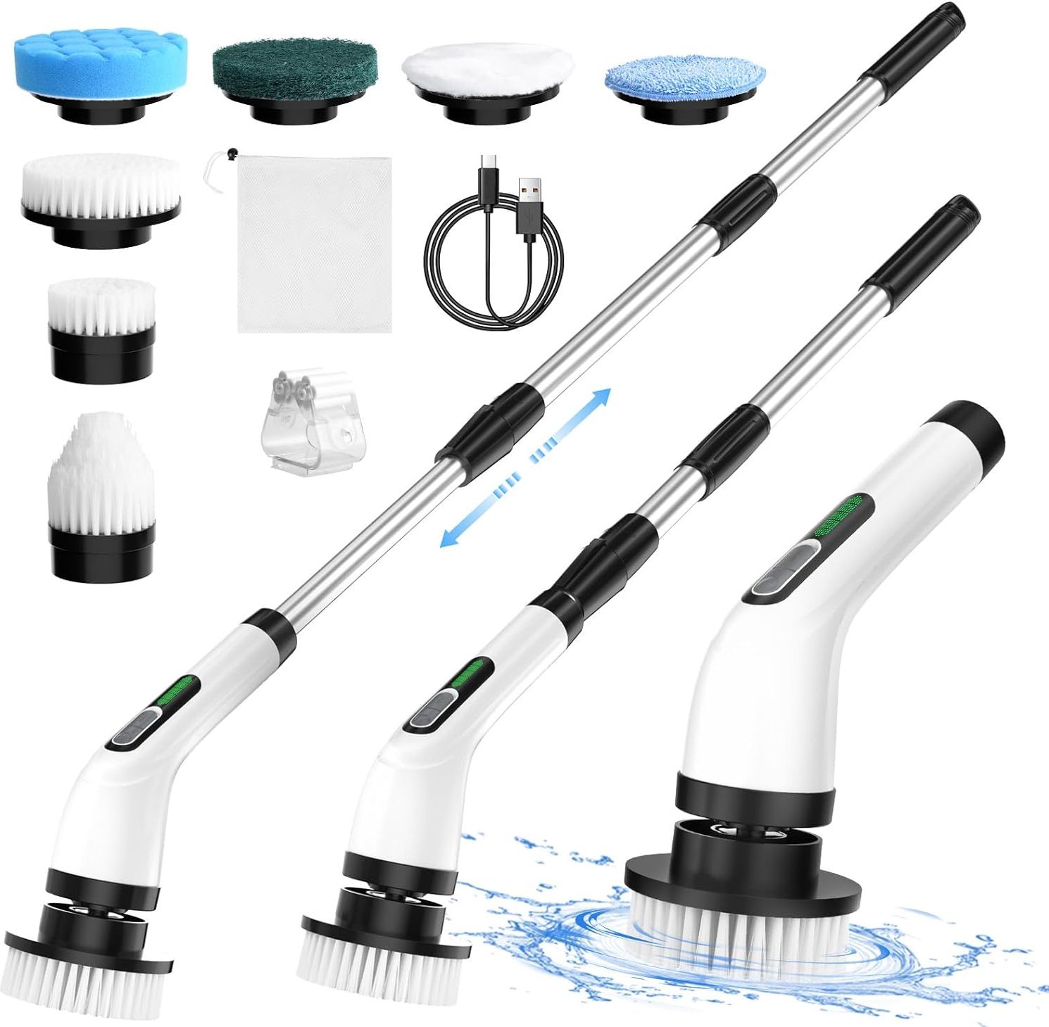 IBELOR A10 Electric Spin Scrubber 2 Adjustable Speeds Cordless - White/Black by IBELOR - Refurbished - Very Good condition - US$34.94