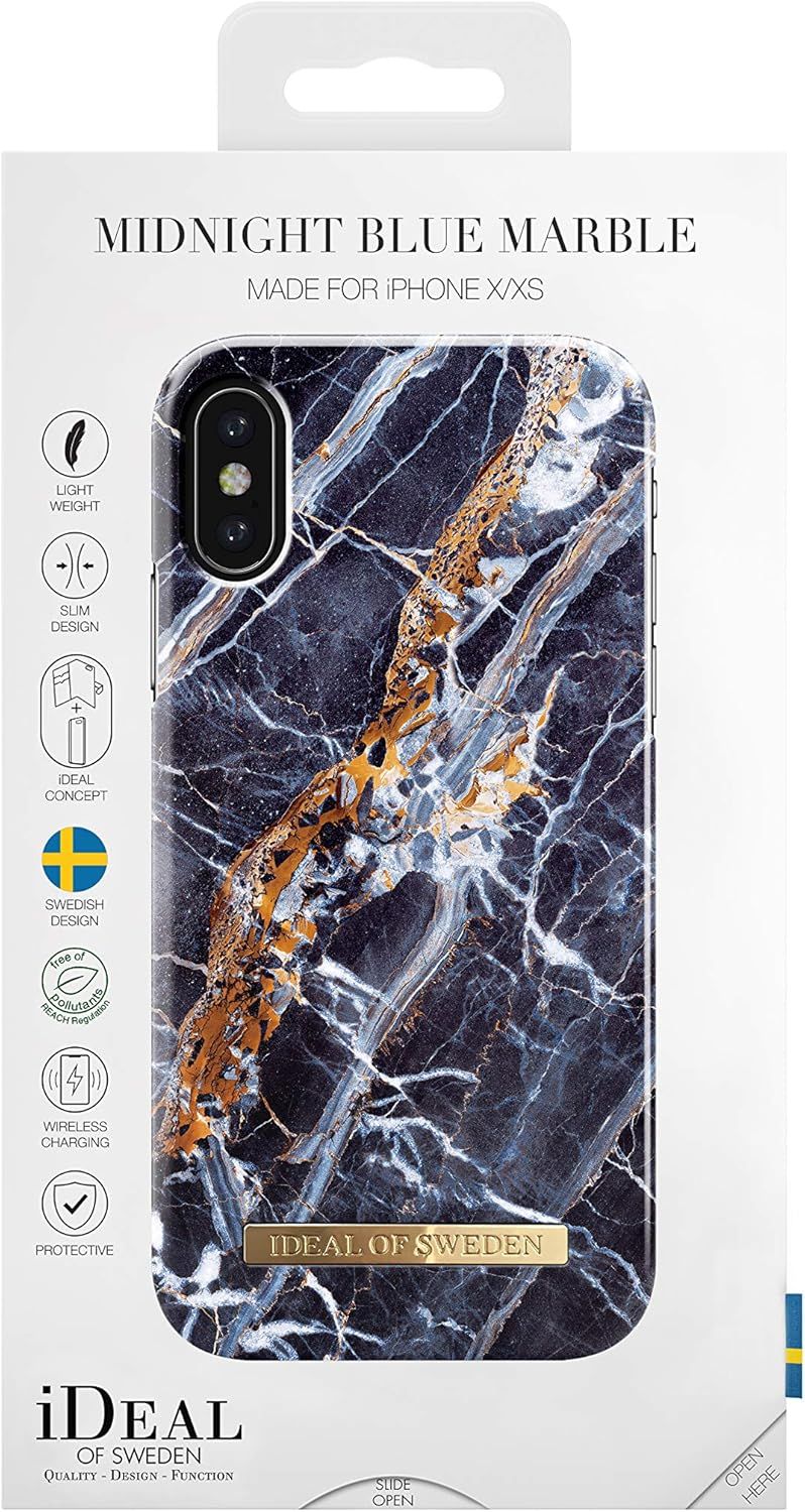iDeal of Sweden Fashion Phone Case for iPhone X | iPhone Xs - Midnight Blue Marble by iDeal of Sweden - Refurbished - Brand New condition - Image 4