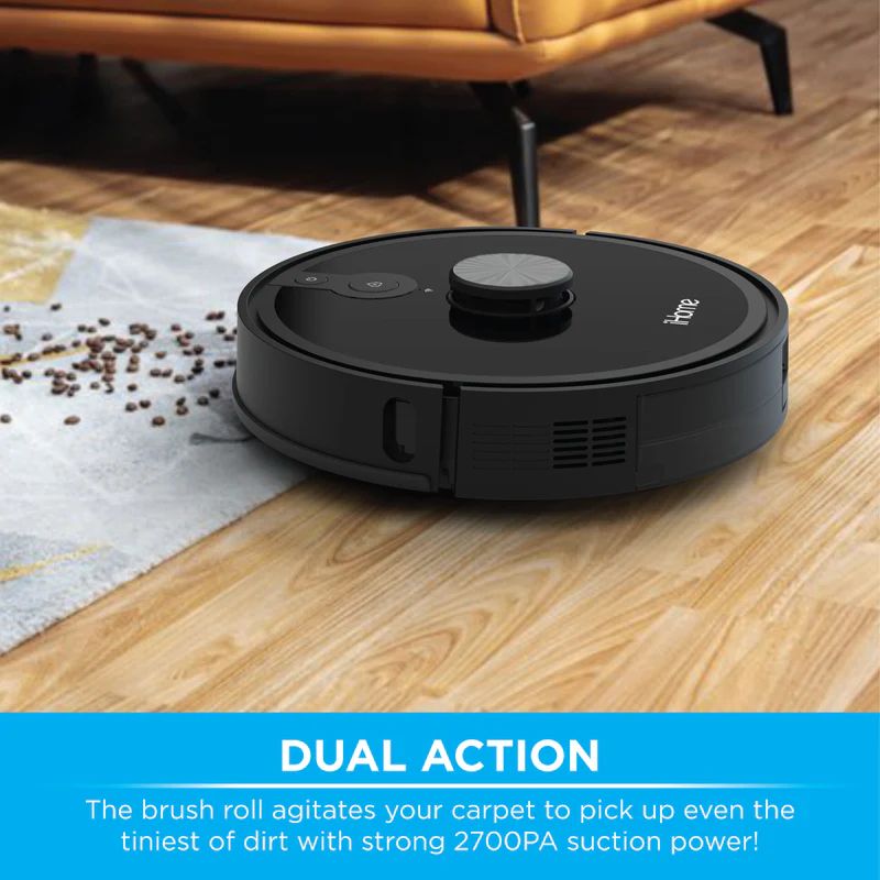 iHome AutoVac Nova S1 (2nd Gen) Robot Vacuum with LiDAR Navigation & Remote Control - Black by iHome - Refurbished - Very Good condition - Image 2