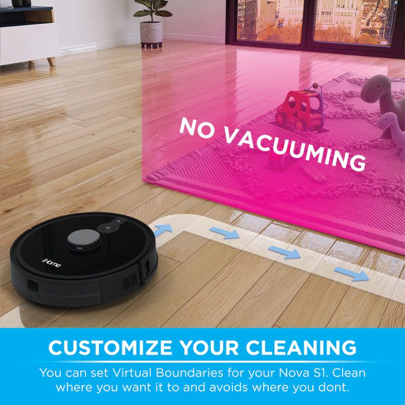 iHome AutoVac Nova S1 (2nd Gen) Robot Vacuum with LiDAR Navigation & Remote Control - Black by iHome - Refurbished - Very Good condition - Image 4