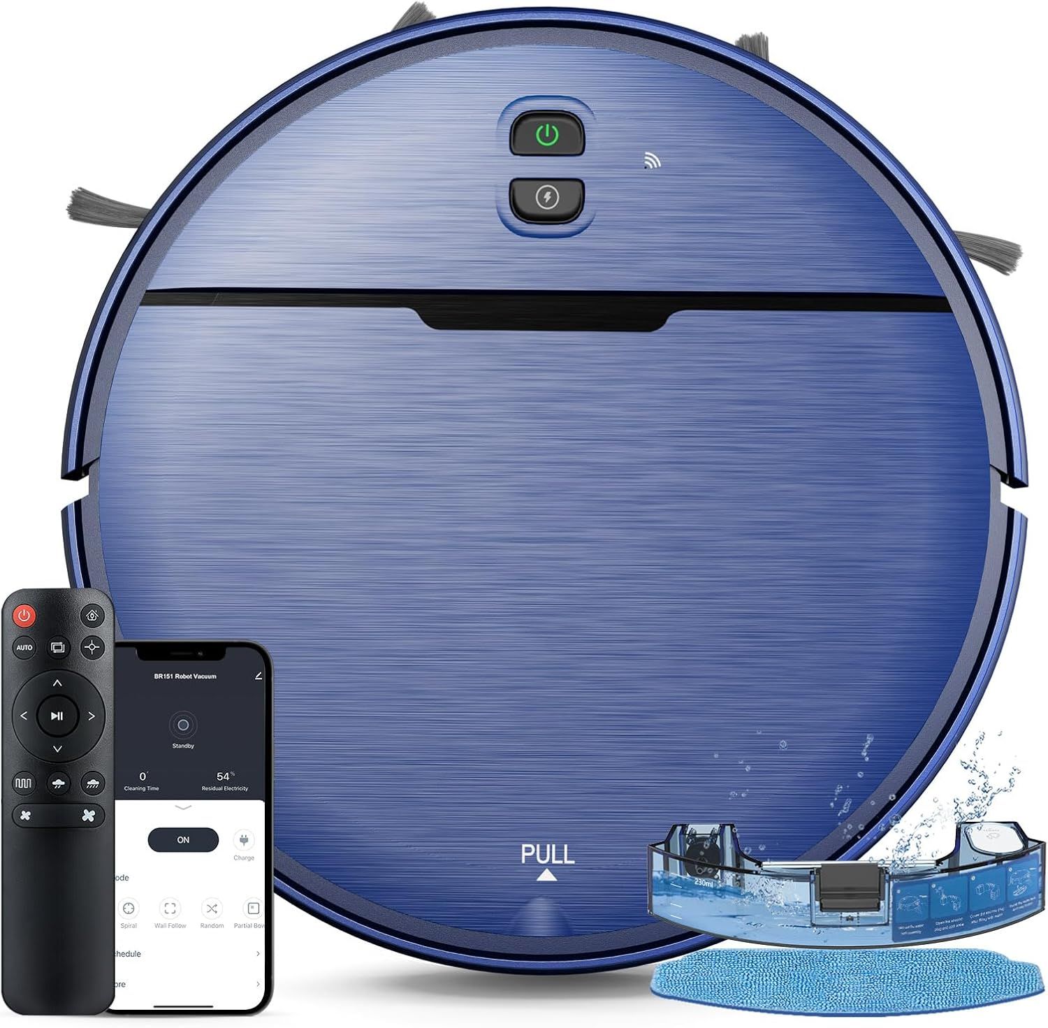 Imartine BR151 Geometric 2 in 1 Mopping and Vacuuming Robot Wifi Self Charge - Blue by Imartine - Refurbished - Very Good condition - US$99.00