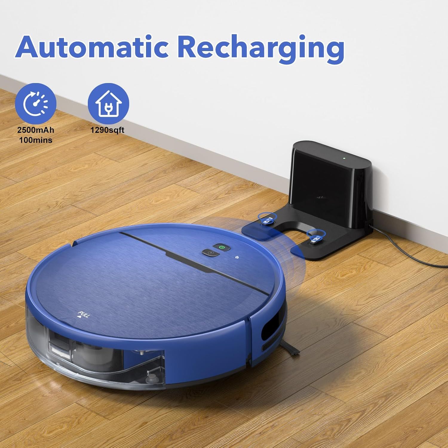 Imartine BR151 Geometric 2 in 1 Mopping and Vacuuming Robot Wifi Self Charge - Blue by Imartine - Refurbished - Very Good condition - Image 3