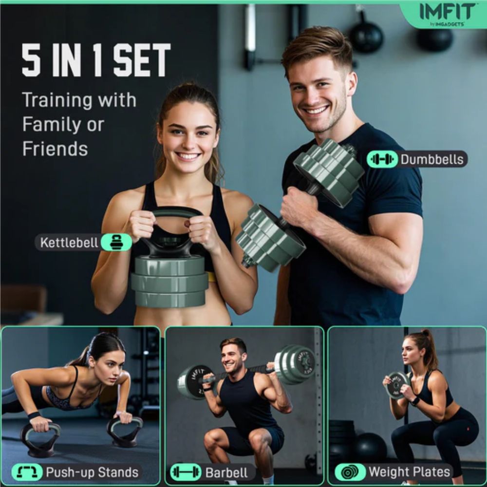 IMGadgets IMFIT AIO Weight Adjustable Dumbbells (1.65 to 52 lbs) - Grey by IMGadgets - Image 6
