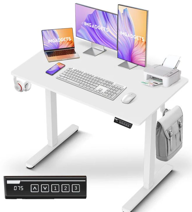IMGadgets Standing Electric Adjustable Desk 40" x 24" - White by IMGadgets - Refurbished - Very Good condition - CA$192.48