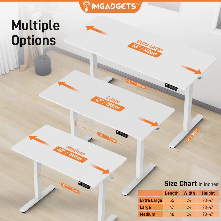 IMGadgets Standing Electric Adjustable Desk 40" x 24" - White by IMGadgets - Image 4