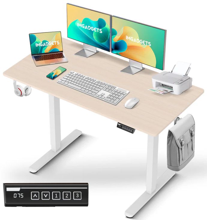 IMGadgets Standing Electric Adjustable Desk 47" x 24" - Walnut by IMGadgets - Refurbished - Very Good condition - CA$202.48