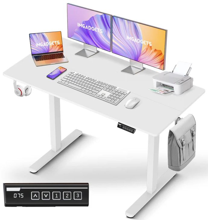 IMGadgets Standing Electric Adjustable Desk 47" x 24" - White by IMGadgets - Refurbished - Very Good condition - CA$202.48