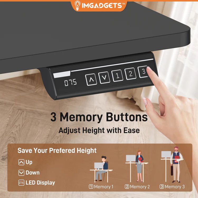 IMGadgets Standing Electric Adjustable Desk 55" x 24" - Black by IMGadgets - Image 2