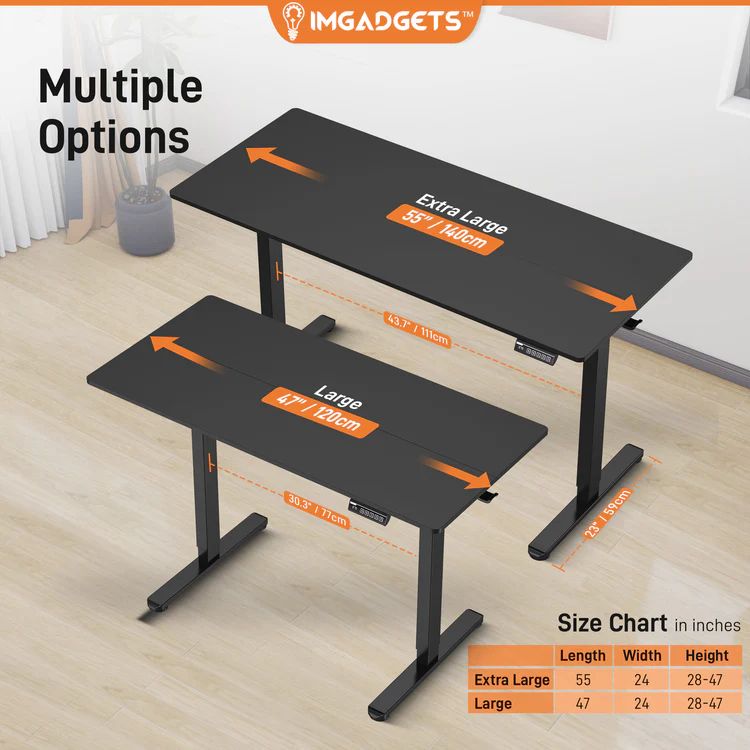 IMGadgets Standing Electric Adjustable Desk 55" x 24" - Black by IMGadgets - Image 3