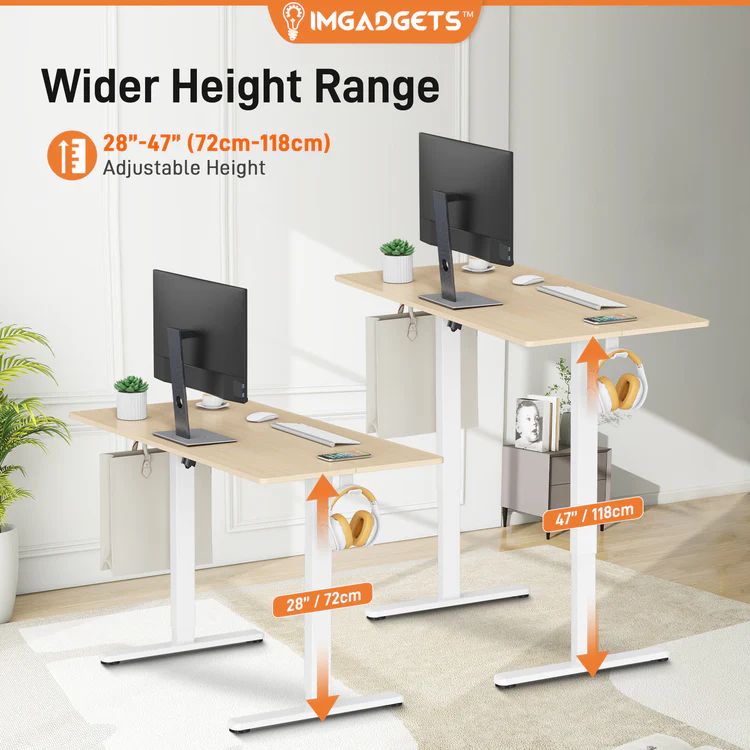 IMGadgets Standing Electric Adjustable Desk 55" x 24" - Walnut by IMGadgets - Image 2