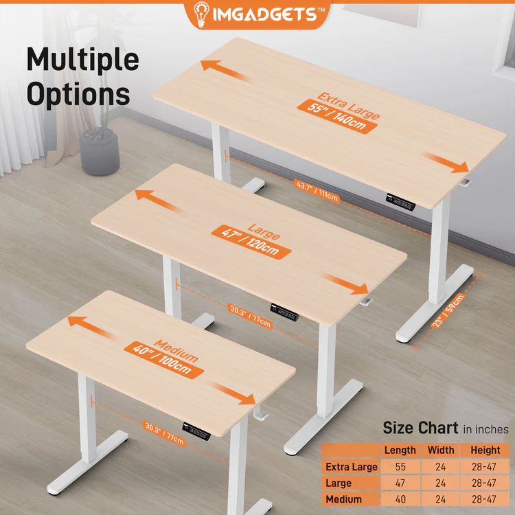 IMGadgets Standing Electric Adjustable Desk 55" x 24" - Walnut by IMGadgets - Image 4