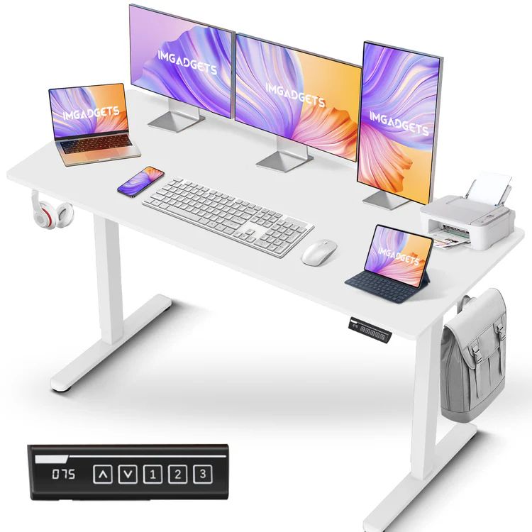 IMGadgets Standing Electric Adjustable Desk 55" x 24" - White by IMGadgets - Refurbished - Very Good condition - CA$255.23