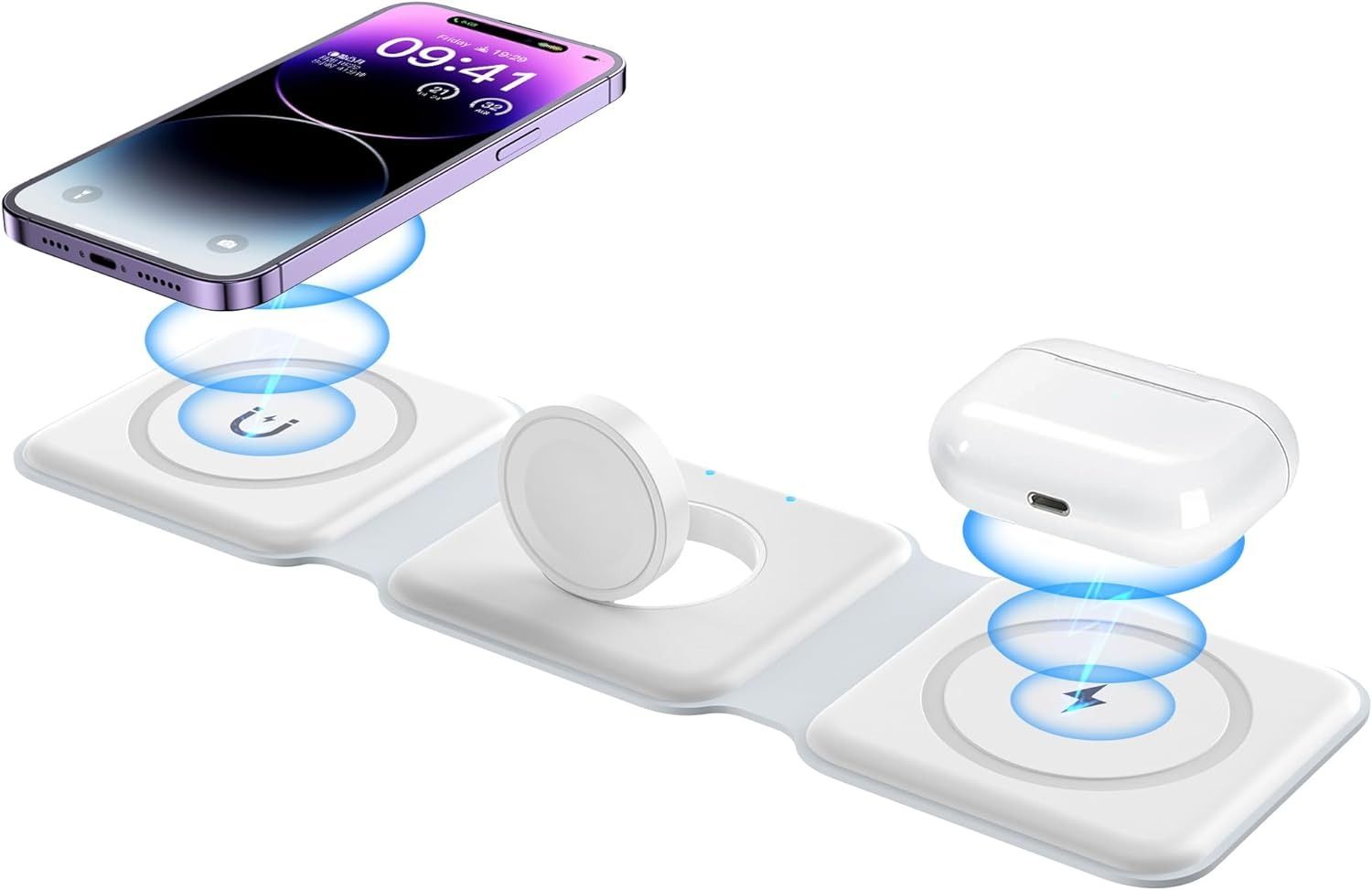 Impuvers 3-in-1 Wireless Charger - White by Impuvers - Refurbished - Very Good condition - US$32.29