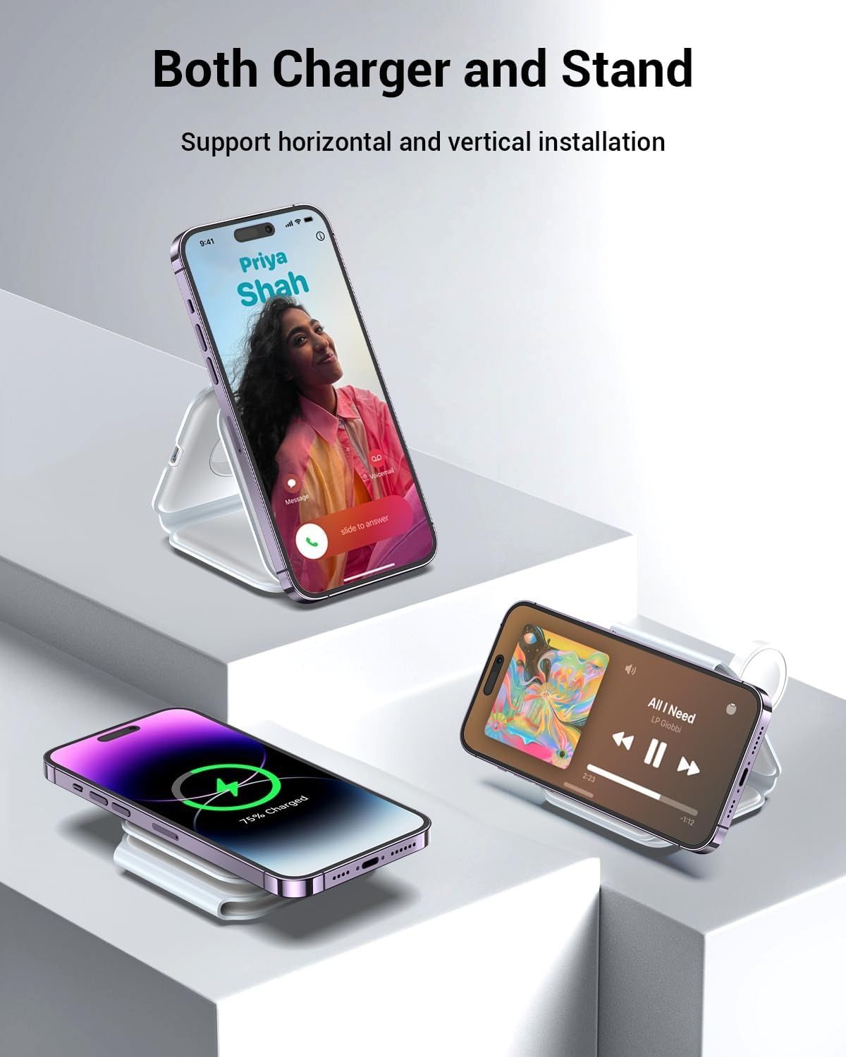 Impuvers 3-in-1 Wireless Charger - White by Impuvers - Refurbished - Very Good condition - Image 3