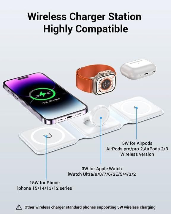 Impuvers 3-in-1 Wireless Charger - White by Impuvers - Refurbished - Very Good condition - Image 5